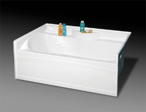 Oasis® Styllis BA-6042L Left Hand Drain, Soaking Therapy Tub, 60" x 42" x 23-3/4", Fiberglass Composite, White