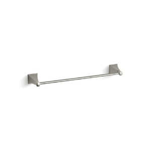 Kohler® 485-BN Memoirs® Stately Towel Bar, 18 in L Bar, 1-7/8 in OAH x 3-1/4 in OAD, Brass, Vibrant® Brushed Nickel