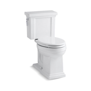 Kohler® 3950-0 2-Piece Toilet, Tresham® Comfort Height®, Elongated Bowl, 16-1/2 in H Rim, 12 in Rough-In, 1.28 gpf, White