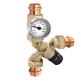 Caleffi AngleMix™ 520519AC 3/4" Sweat Union Angled Thermostatic Mixing Valve with Checks