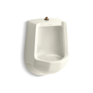 Kohler® 4989-T-96 Freshman™ Siphon Jet Urinal with Top Spud, 1 gpf Flush Rate, Top Spud, Wall Mount, Biscuit