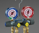 Yellow Jacket® Titan™ Plus II™ 49967 4-Valve Test and Charging Manifold with Sight Glass, 3-1/8 in ga