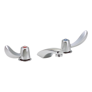 DELTA® 23C342 TECK® Widespread Lavatory Faucet, Commercial, 1.5 gpm Flow Rate, 2 in H Spout, 6 to 12 in Center, Chrome, 2 Handles