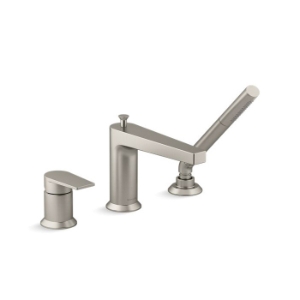 Kohler® 74032-4-BN Taut™ Bath Faucet, 11 gpm Flow Rate, 5-3/4 in Center, Vibrant® Brushed Nickel, 1 Handle