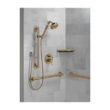 DELTA® 51600-CZ Universal Showering Adjustable Straight Slide Bar/Grab Bar Assembly, 24 in L Bar, Champagne Bronze