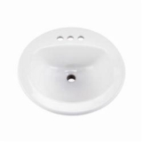 Gerber® G0012884CH Maxwell® Self-Rimming Bathroom Sink With Consealed Front Overflow, Oval Shape, 19-1/4 in W, White
