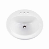 Gerber® G0012884CH Maxwell® Self-Rimming Bathroom Sink with Consealed Front Overflow, Oval Shape, 19-1/4 in W, White