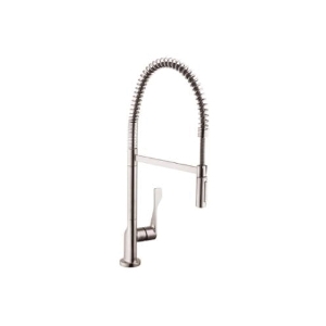 AXOR 39840801 Citterio Semi-Pro Kitchen Faucet, 1.75 gpm Flow Rate, Steel Optik, 1 Handle, 1 Faucet Hole, Function: Traditional, Residential