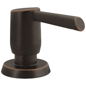 DELTA® RP100736RB Essa® Soap Dispenser, 13 oz Capacity, 3 in OAL, Deck Mount, Metal, Venetian Bronze