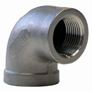 Merit Brass K401-02 Banded Pipe 90 deg Elbow, 1/8 in, FNPT, 150 lb, 304/304L Stainless Steel