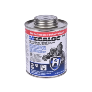Hercules® Megaloc® 15808 High Performance Multi-Purpose Pipe Thread Sealant, 16 oz Screw Cap Can with Brush, Blue