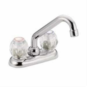 Moen® 4975 Chateau® Centerset Laundry Faucet, 2.2 gpm Flow Rate, 4 in Center, Polished Chrome, 2 Handles