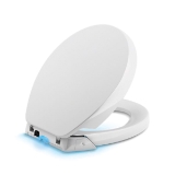 Kohler® 5589-0 Purefresh® Nightlight Toilet Seat with Lid, Round Bowl, Closed Front, Polypropylene, White, Quick Release Hinge