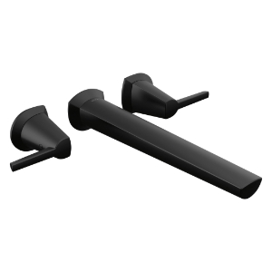 DELTA® T5771-BLWL Galeon™ Wall Mount Tub Filler, 12 gpm Flow Rate, 8 in Center, Matte Black, 2 Handles, Commercial/Residential