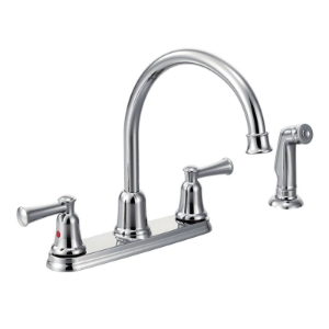 CFG CA41613 Capstone® Kitchen Faucet, 1.5 gpm Flow Rate, 8 in Center, High-Arc Spout, Polished Chrome, 2 Handles