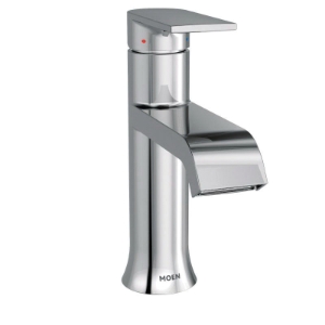 Moen® 6702 Genta™ Bathroom Faucet, 1.2 gpm, 5-5/32 in H Spout, 1 Handle, Pop-Up Drain, 1 Faucet Hole, Chrome, Traditional