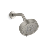 Kohler® 22170-BN Purist® Multi-Function Showerhead with Katalyst® Air-Induction Technology, 2.5 gpm Max Flow, 3 Sprays, Wall Mount, 5-1/2 in Dia x 4-5/16 in H Head, Vibrant® Brushed Nickel