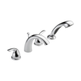 DELTA® T4705 Roman Tub Trim with Hand Shower, Classic, 2 gpm Flow Rate, 8 to 16 in Center, 5-7/8 in Reach x 5-3/16 in H Spout, Chrome