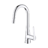 GROHE 32226003 Ladylux® Pull-Down Kitchen Faucet, 1.75 gpm, Polished Chrome, 1 Handle, 1 Faucet Hole, Residential