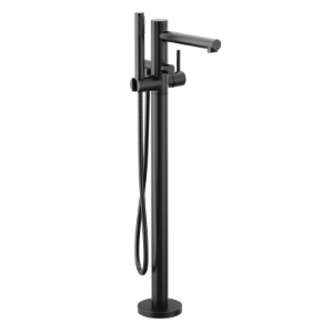 Moen® 395BL Align™ Floor Mount Tub Filler Faucet, Matte Black, 1 Handle, Commercial