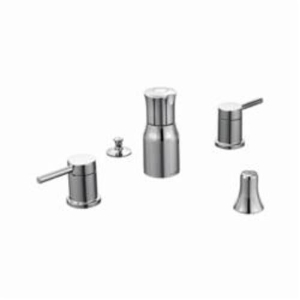 Moen® T5191 Bidet Faucet, Align™, 1.5 gpm, 8 to 16 in Center, Polished Chrome, 2 Handles, Pop-Up Drain