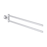 GROHE 40308003 40308_3 Atrio® New Double Round Towel Bar, 18-1/2 in L Bar, Metal, Polished Chrome