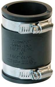 Fernco® 1056-150 Flexible Pipe Coupling, 1-1/2 in Nominal, Plastic End Style, PVC