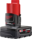 M12™ REDLITHIUM™ Rechargeable Cordless Battery Pack, 4 Ah Lithium-Ion Battery, 12 VDC, For Use With Milwaukee® M12™ Cordless Power Tool