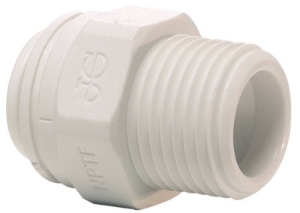 John Guest® PP010822WP Fitting Male Connector, 1/4 in Nominal, Tube x FNPT End Style, Polypropylene