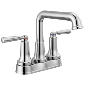 DELTA® 2536-MPU-DST SAYLOR™ Centerset Bathroom Faucets, Chrome, 2 Handles, Metal Pop-Up Drain, 1.2 gpm Flow Rate