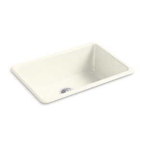 Kohler® 5708-96 Iron/Tones® 27 in Top-/Undermount Single-Bowl Kitchen Sink, Biscuit