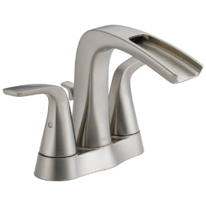 DELTA® 25724LF-SS-ECO Tolva® Centerset Bathroom Faucets, Stainless, 2 Handles, 1.2 gpm Flow Rate