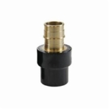 Uponor CP4511515 Socket Adapter, 1-1/2 in, ProPEX® x CPVC CTS, Brass/ProTherm® 4529 CPVC