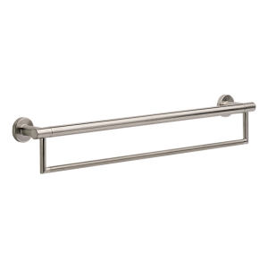 DELTA® 41519-SS Decor Assist™ Contemporary Towel Bar With Assist Bar, 24 in L Bar, 3 in OAD x 4-1/4 in OAH, Metal, Stainless Steel