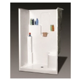 Oasis® SH-4836RS Vursa Right Hand Seat Shower Stall, 48 in W x 77-1/2 in H, Fiberglass, White