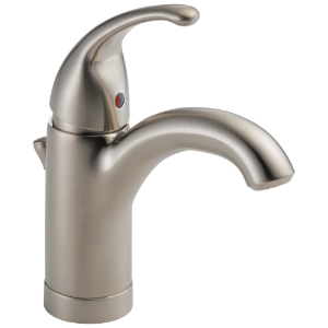 Peerless® P188624LF-BN Apex Lavatory Faucet, Commercial, 1.2 gpm Flow Rate, 3-11/16 in H Spout, 1 Handle, 50/50 Pop-Up Drain, 1/3 Faucet Holes, Brushed Nickel, Function: Traditional