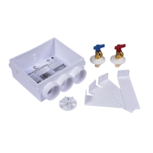 Oatey® Quadtro® 38561 Washing Machine Outlet Box, CPVC, Quarter Turn, Contractor Pack