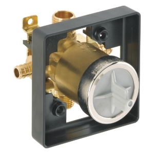 DELTA® R10000-PX Universal Tub and Shower Rough-In Valve Body, 1/2 in PEX Crimp Inlet x 1/2 in PEX Crimp Outlet, Forged Brass Body