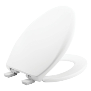 Bemis® 1200E4 000 Toilet Seat With Cover, AFFINITY ™, Elongated Bowl, Closed Front, Plastic, White, Adjustable Hinge