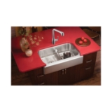 Elkay® EAQDUHF3523R Lustertone™ Apron Front Sink with Aqua Divide, Lustertone™, Rectangle Shape, 34-5/8 in W x 23-1/16 in D x 8-3/4 in H, Apron Front Mount, Stainless Steel, Bright Satin