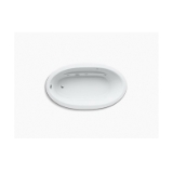 Kohler® 1164-CB-0 Bathtub with Custom Pump Location, Sunward®, Whirlpool, Oval Shape, 72 in L x 42 in W, End Drain, White