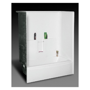 Oasis® TS-R-65L-WHT-ABF Legacy™ 1-Piece Tub/Shower, Left Hand Drain, 60 in W x 72-1/2 in H, Fiberglass Composite, White