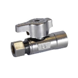 LEGEND 114-713NL T-596NL 1/4 Turn Straight Supply Stop Valve, 1/2 x 3/8 in Nominal, C x Compression End Style, 125 psi Pressure, Forged Brass Body, Polished Chrome
