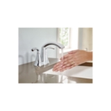 Moen® 6172BN Centerset Bathroom Faucet, Glyde™, Brushed Nickel, 2 Handles, Metal Pop-Up Drain, 1.2 gpm Flow Rate