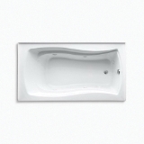 Kohler® 1224-HR-0 Mariposa® Bathtub, Whirlpool, Rectangle Shape, 66 in L x 36 in W, Right Drain, White