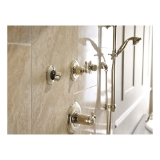 DELTA® 51308-PN Hand Shower, 3 in Dia 3 Shower Head, 2 gpm Flow Rate, 60 to 82 in L Hose, 1/2 in Connection, Polished Nickel