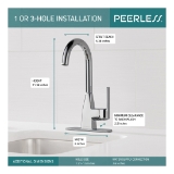 Peerless® P1819LF Bar Faucet, Xander™, Polished Chrome, 1 Handle, 1.5 gpm