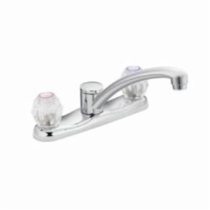 Moen® 7900 Chateau® Kitchen Faucet, 1.5 gpm Flow Rate, 8 in Center, Swivel Spout, Polished Chrome, 2 Handles