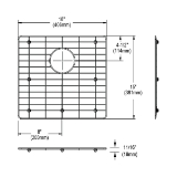 Elkay® GFOBG1716SS Bottom Grid, 16 in L x 15 in W x 11/16 in H