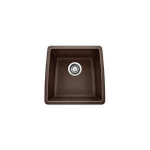 Blanco 440078 PERFORMA™ SILGRANIT® II Composite Bar Sink, Café, Rectangle Shape, 15-1/2 in L x 15 in W x 9 in D Bowl, 17-1/2 in W x 17 in H, Undermount, Granite